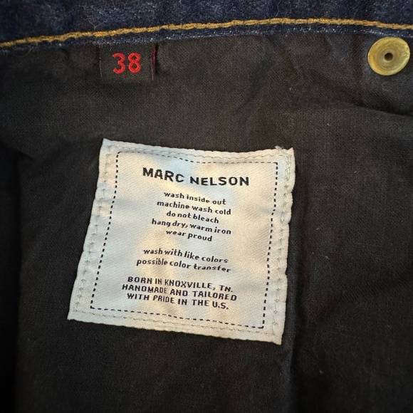 Marc Nelson Dark Wash Slim Straight Denim Jeans with Button Fly Size 38 - Picture 6 of 10